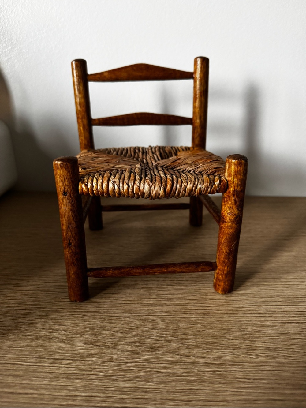 Rustic Mini Woven Seat Accent Chair - Brown